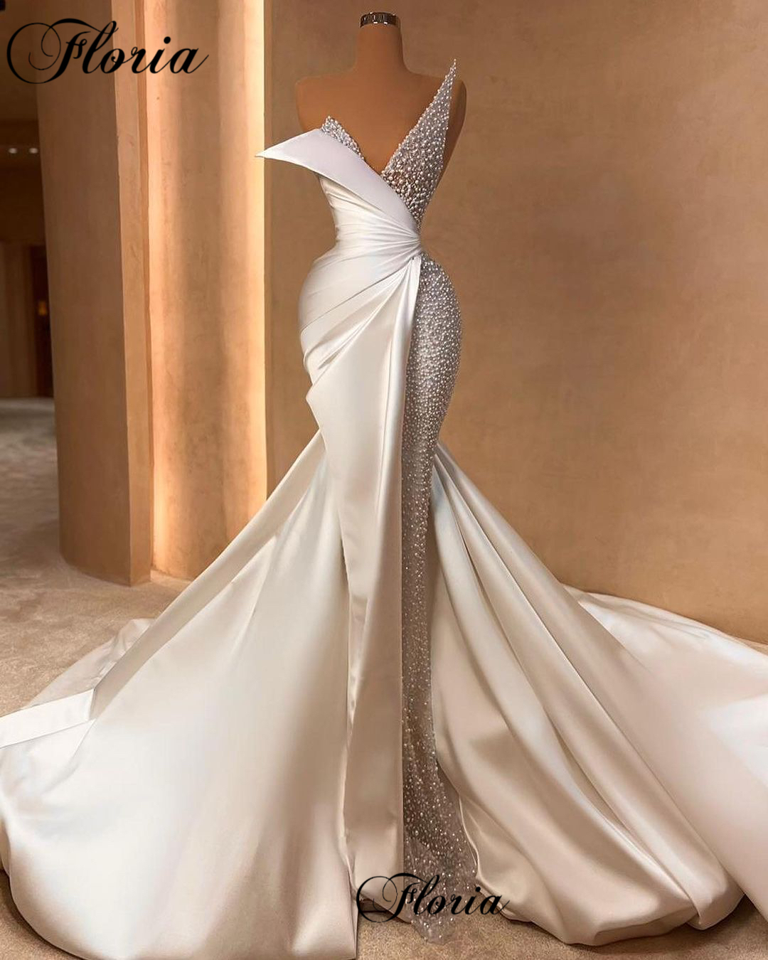 Vintage Fashion Runway - High Fashion Ivory Celebrity Dresses Mermaid