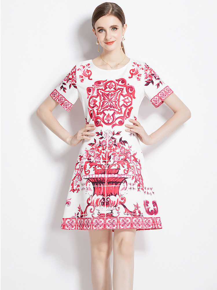 Vintage Fashion Runway - JAMERARY Summer Runway Fashion Red Blue