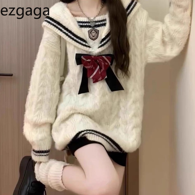 Ezgaga Knitted Sweater Women P - Vintage Fashion Style Female ulasan dan harga