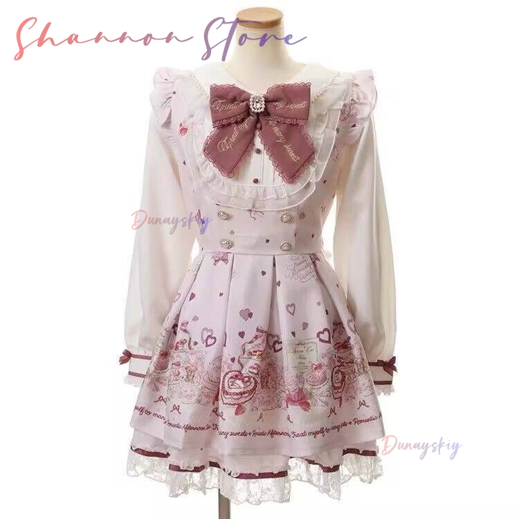 Japanese Lolita Dress Women Bo - Vintage Y2K ulasan dan harga