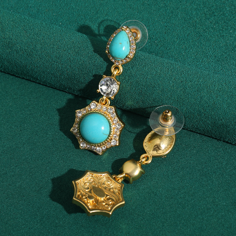 Turquoise Earrings Vintage Dro - Vintage Fashion Vogue ulasan dan harga
