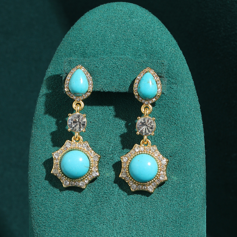 Turquoise Earrings Vintage Dro - Vintage Fashion Vogue ulasan dan harga