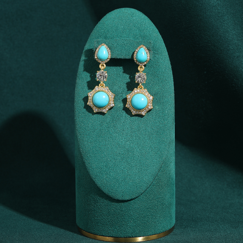 Turquoise Earrings Vintage Dro - Vintage Fashion Vogue ulasan dan harga