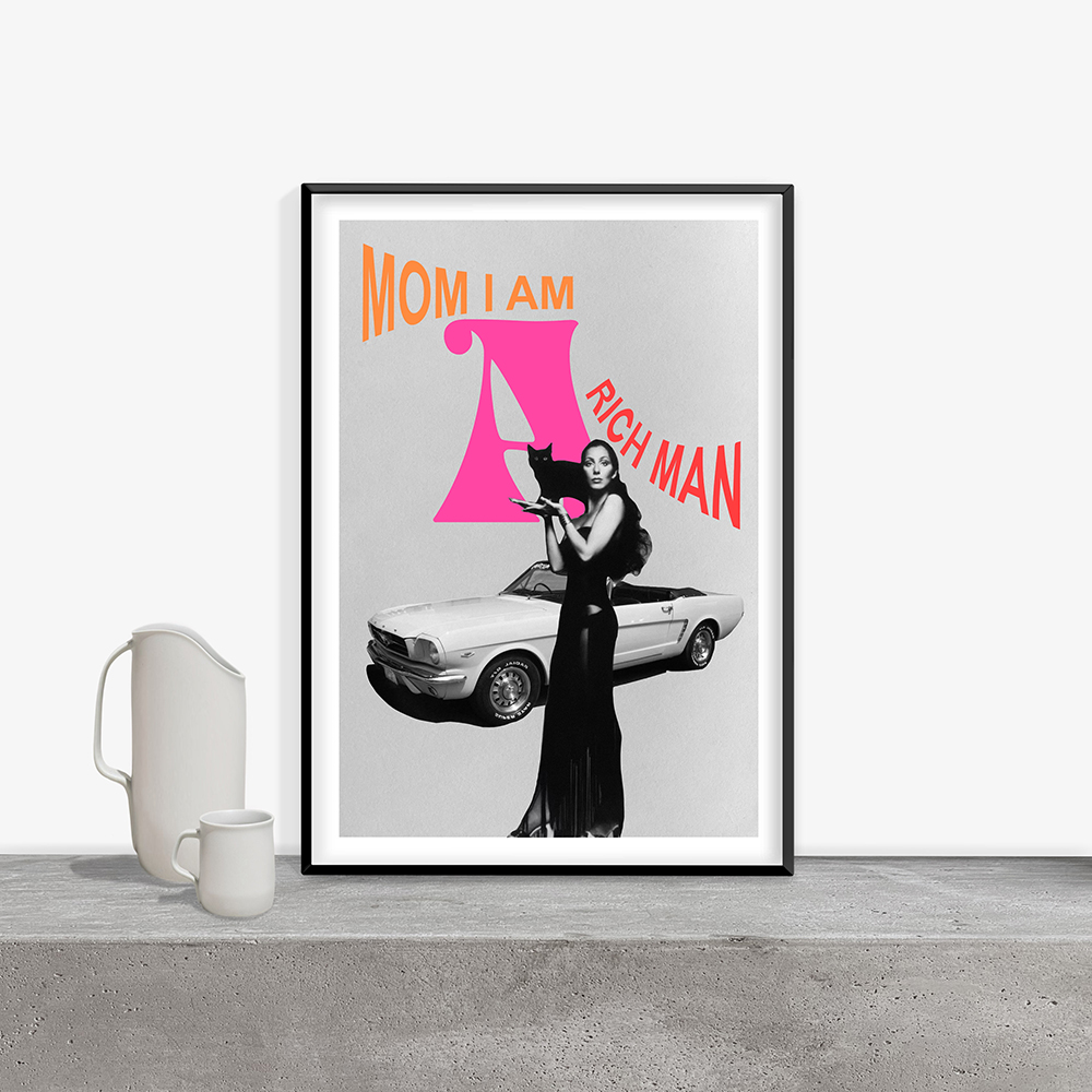 Mom I Am A Rich Man Quote Retr - Vintage Fashion Magazine Covers ulasan dan harga