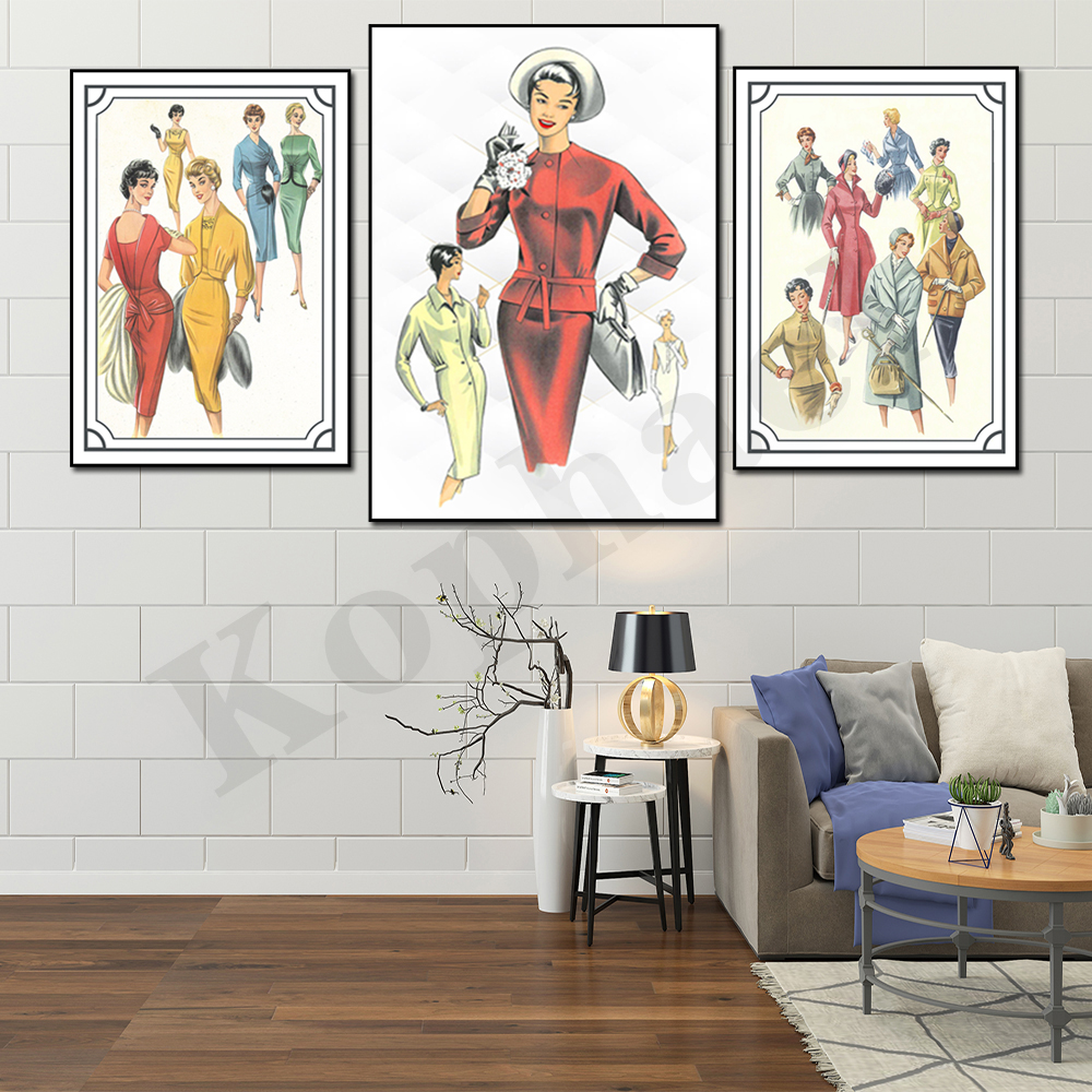 1959 Women's Fashion Sketch Ma - Vintage Fashion Magazine Covers ulasan dan harga