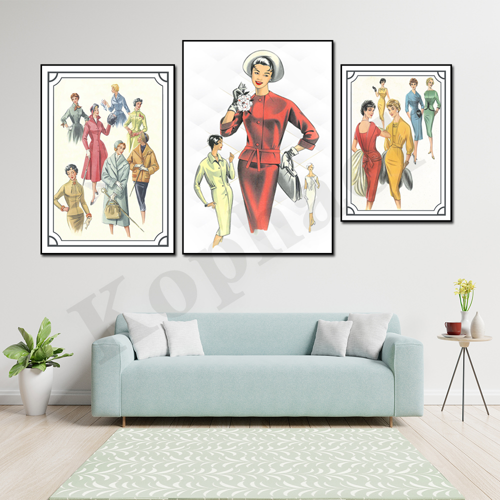 1959 Women's Fashion Sketch Ma - Vintage Fashion Magazine Covers ulasan dan harga