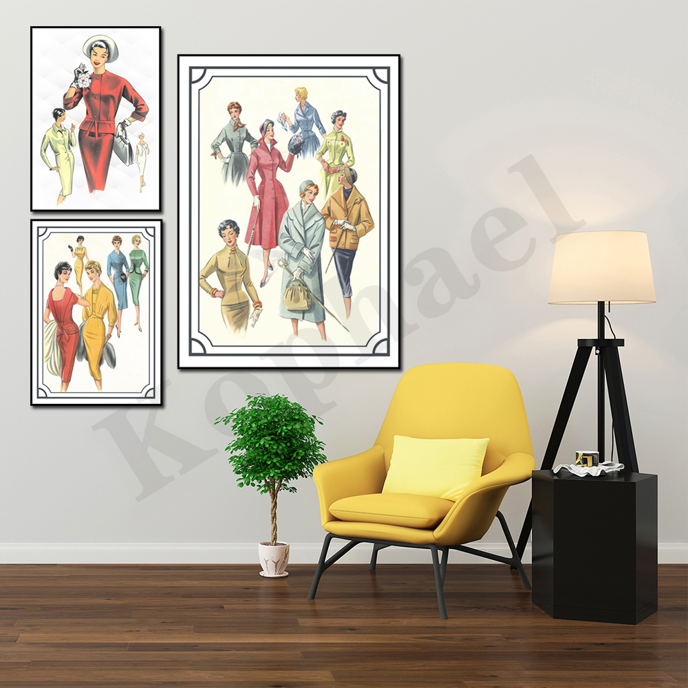 1959 Women's Fashion Sketch Ma - Vintage Fashion Magazine Covers ulasan dan harga