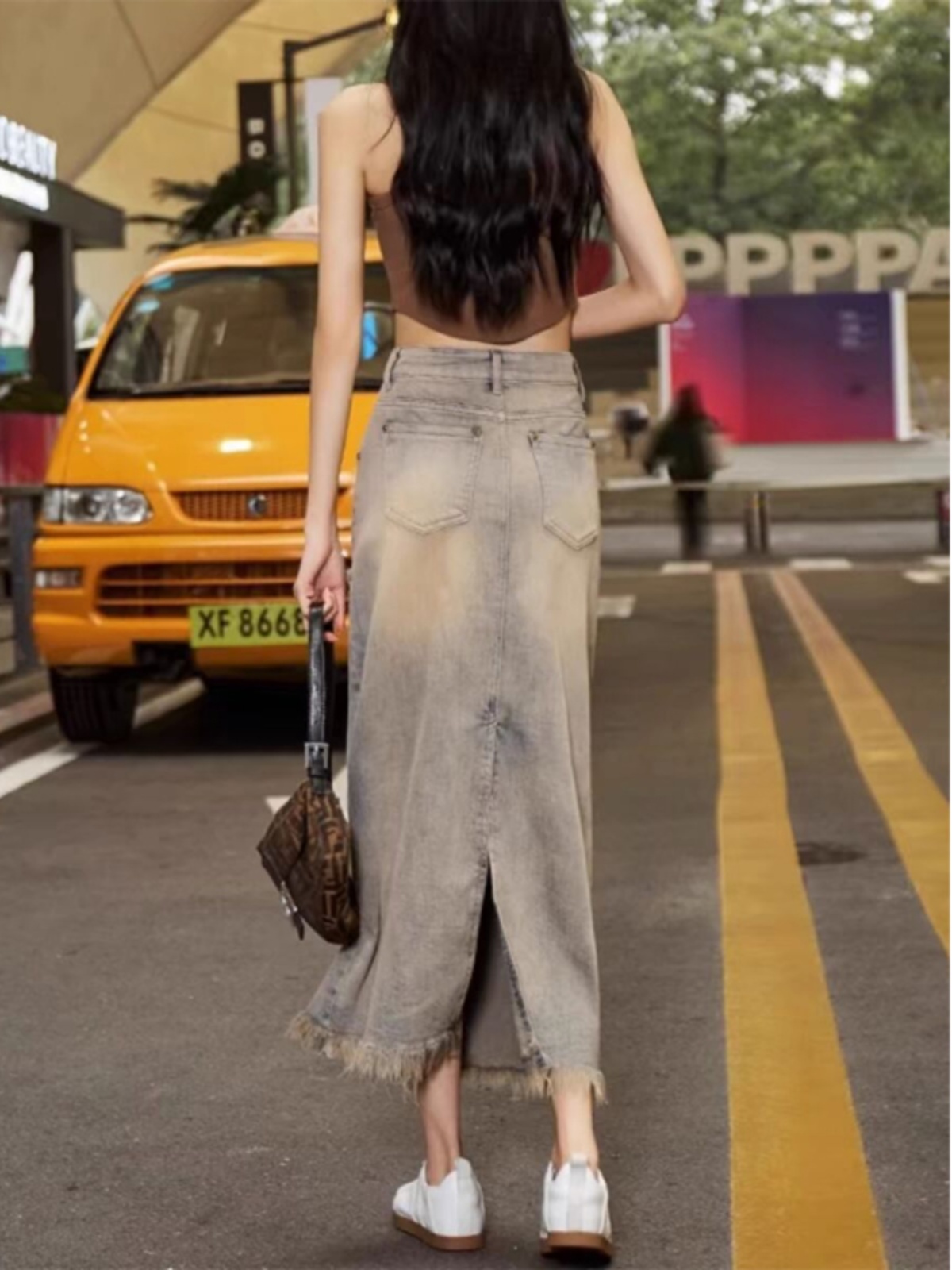 Ladies High Waist Denim Midi S - Denim Skirt Midi Vintage ulasan dan harga