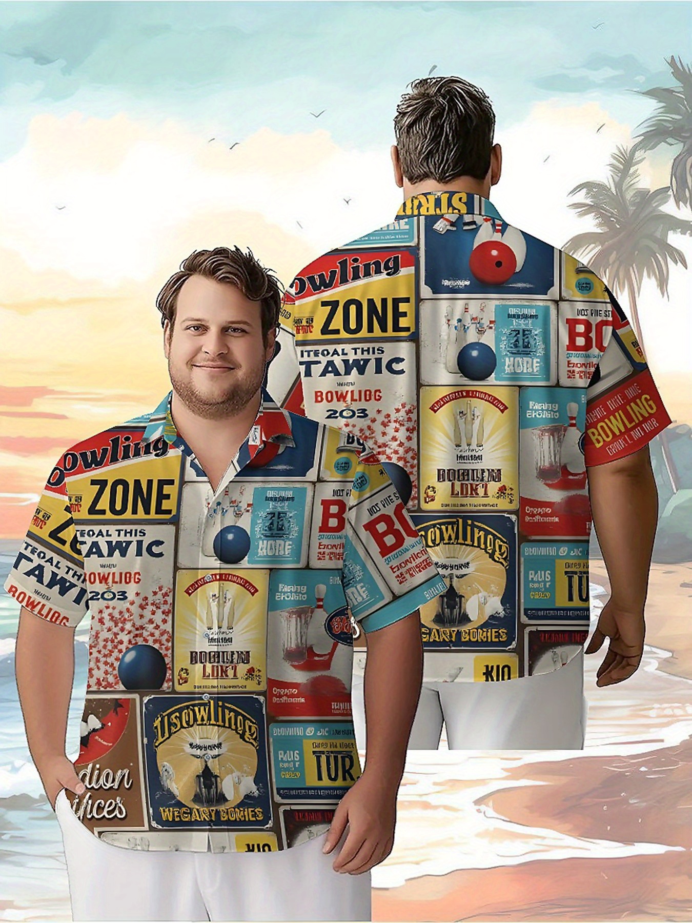 Men's Plus Size Hawaiian Shirt - Vintage Y2K ulasan dan harga